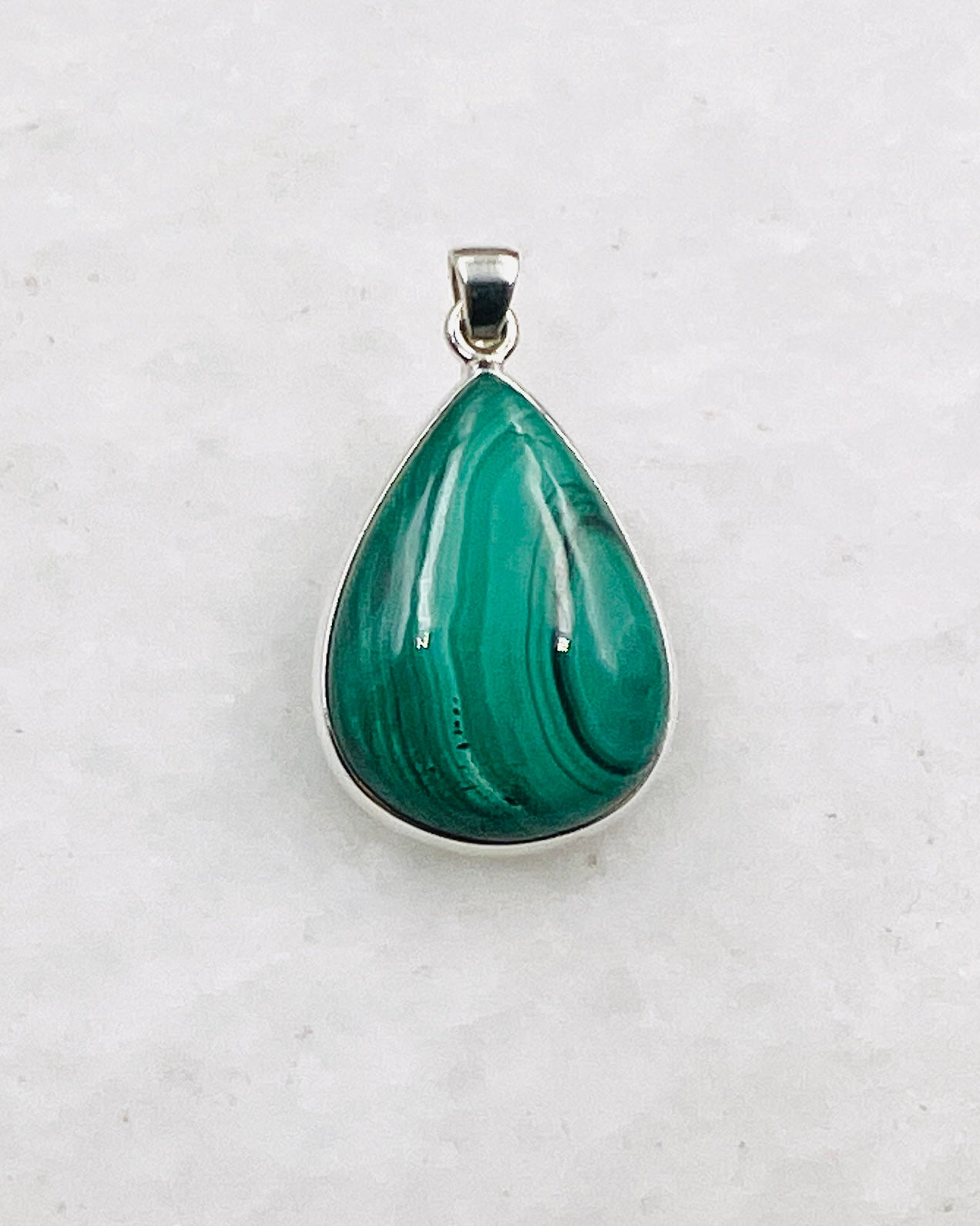 Malachite in 0.925 Silver
