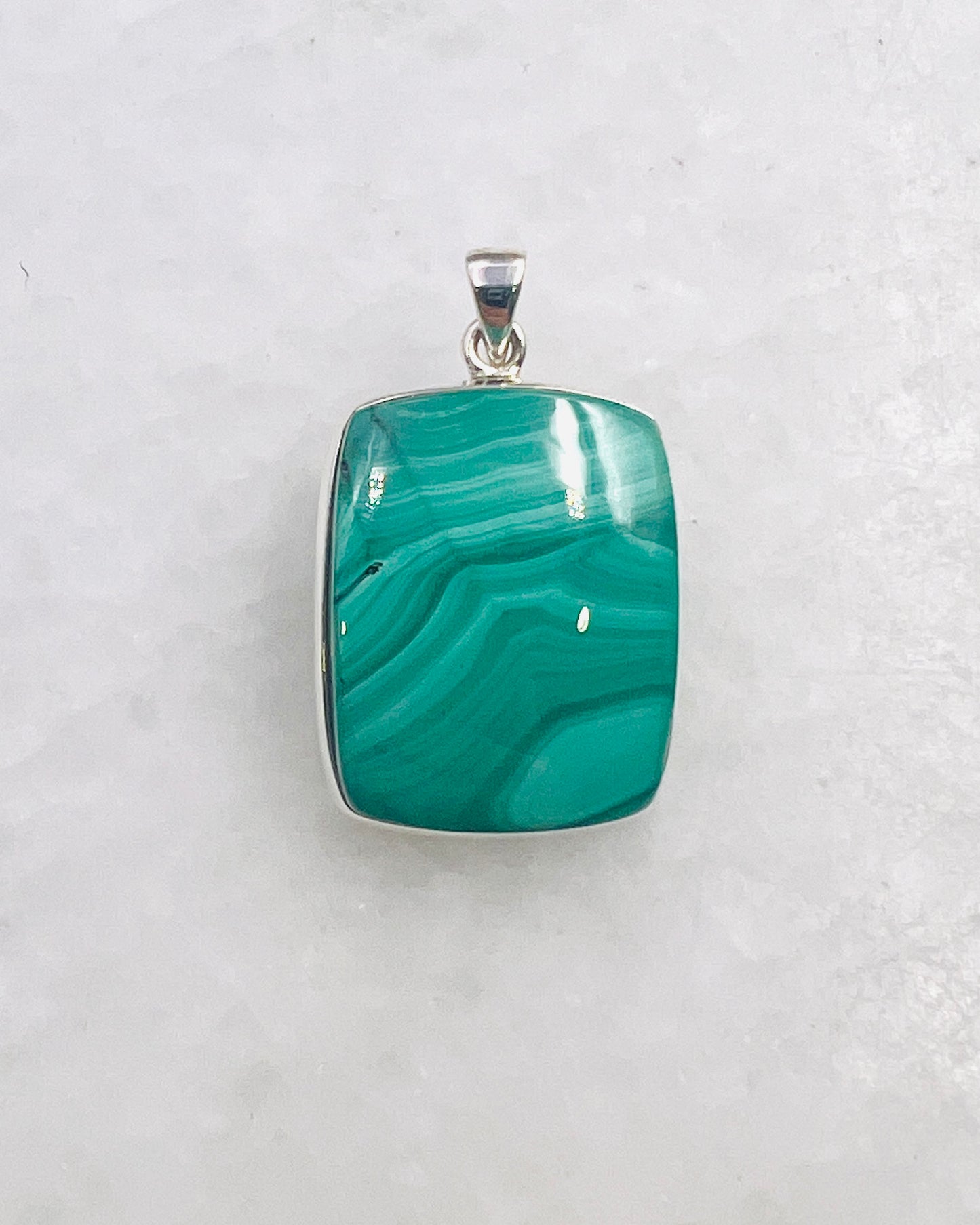 Malachite in 0.925 Silver