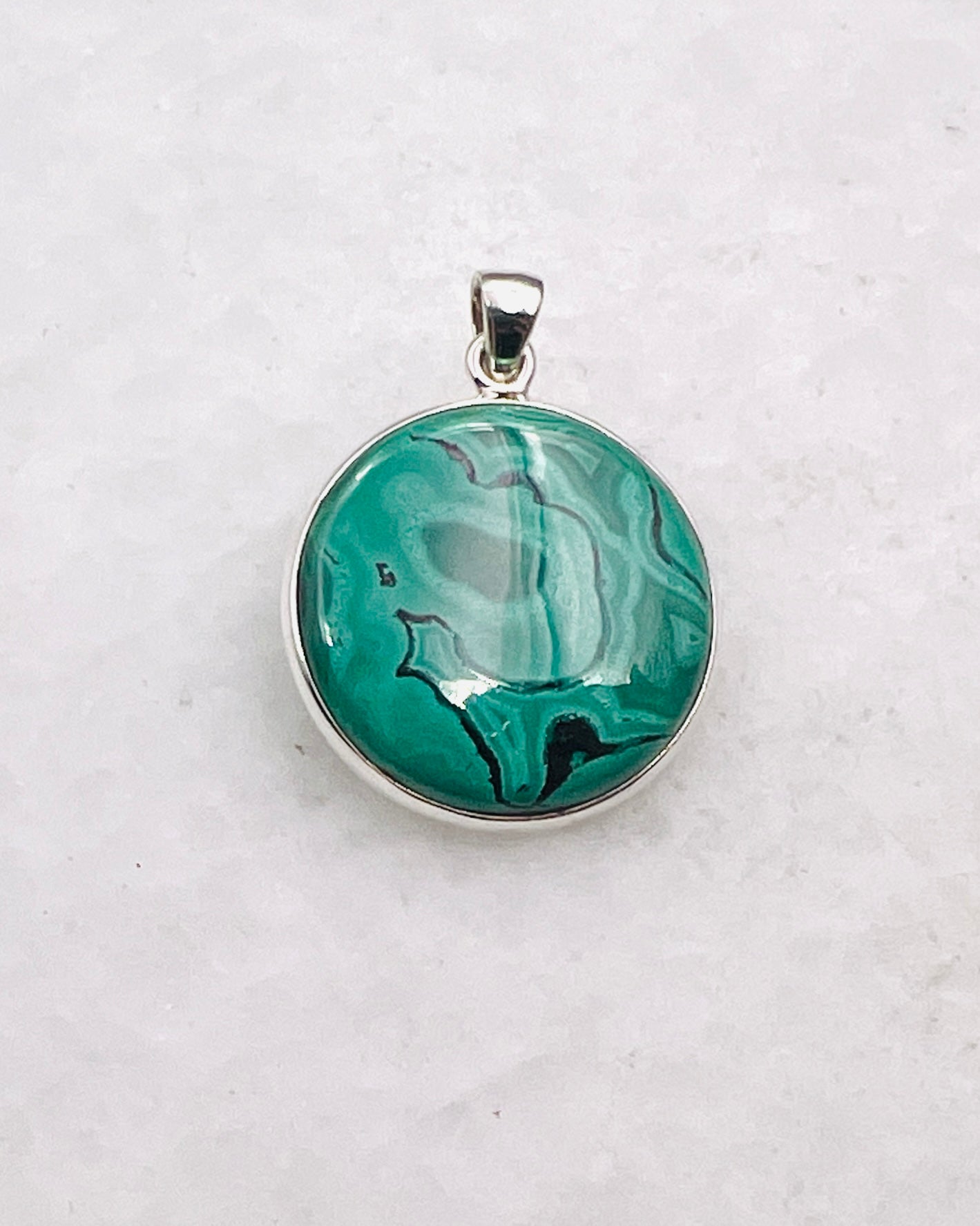 Malachite in 0.925 Silver