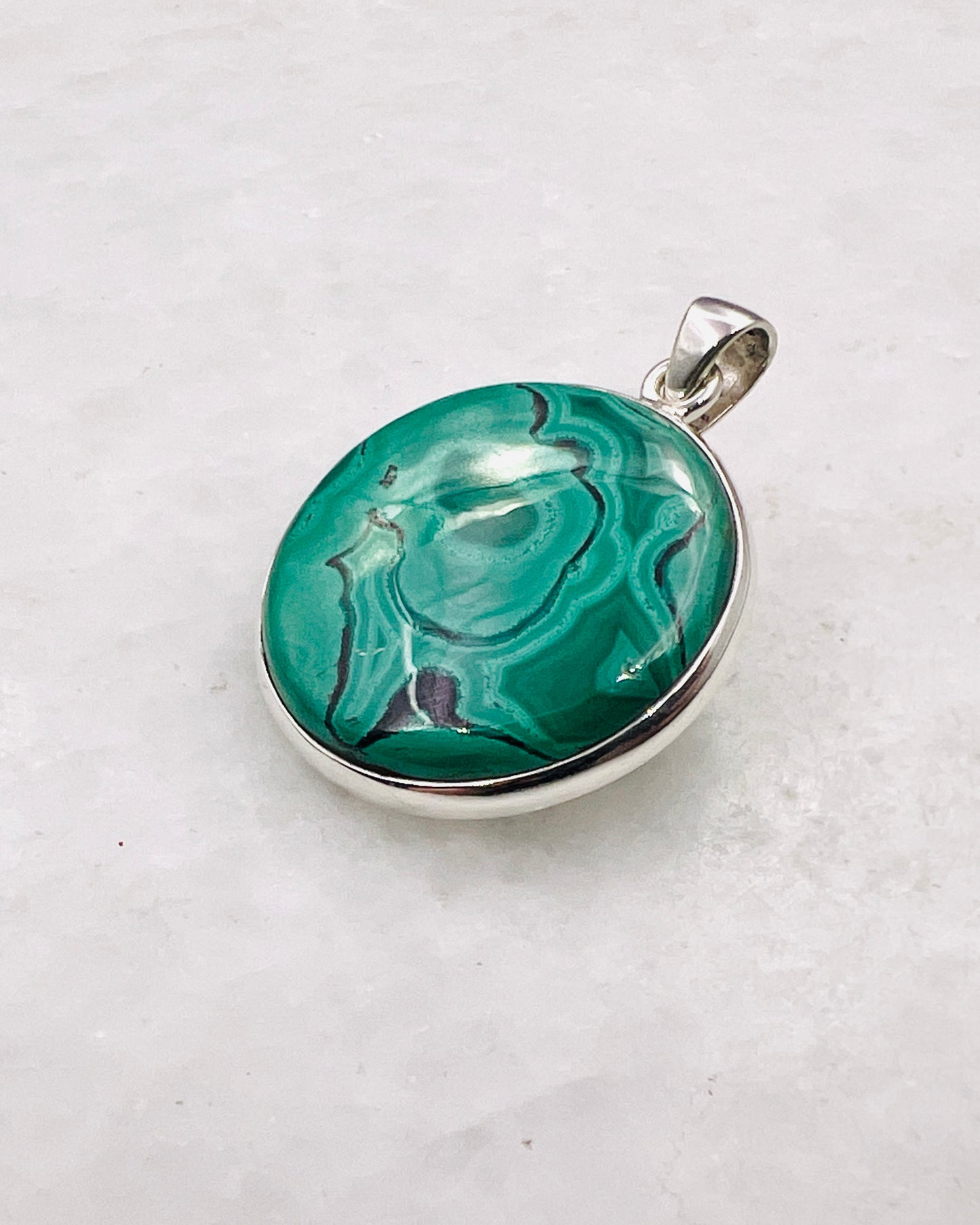 Malachite in 0.925 Silver