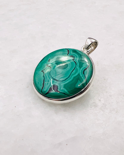 Malachite in 0.925 Silver