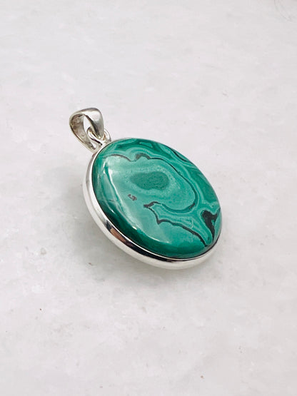 Malachite in 0.925 Silver