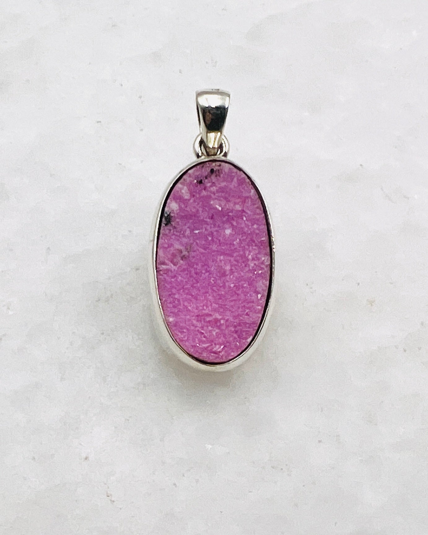 Rosa Kobalt-Druse in 925er Silber