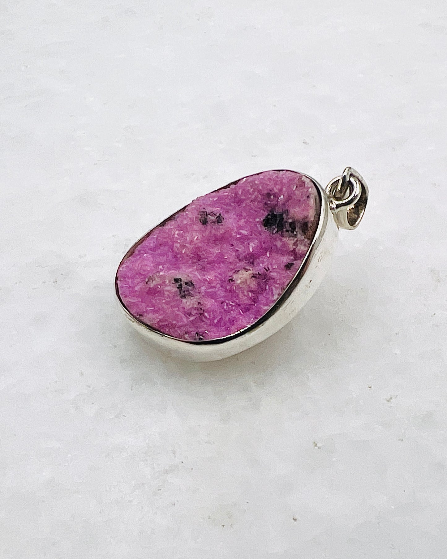 Pink Cobalt Drusy in 0.925 Silver