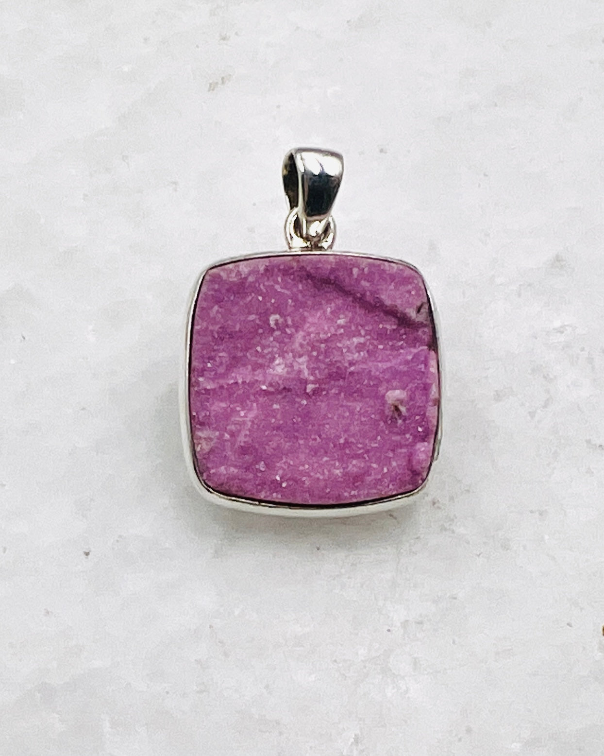 Pink Cobalt Drusy in 0.925 Silver