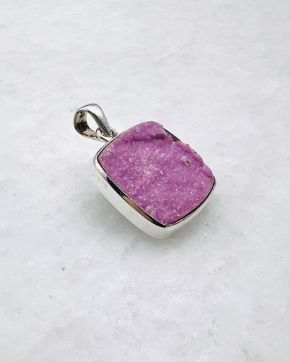 Pink Cobalt Drusy in 0.925 Silver