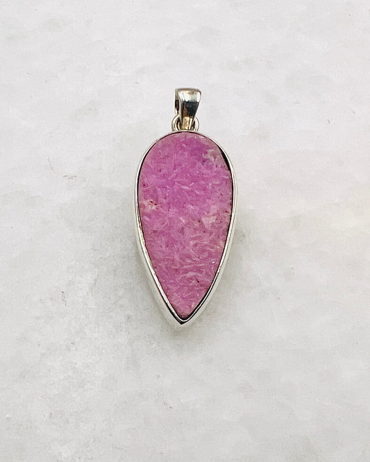 Pink Cobalt Drusy in 0.925 Silver