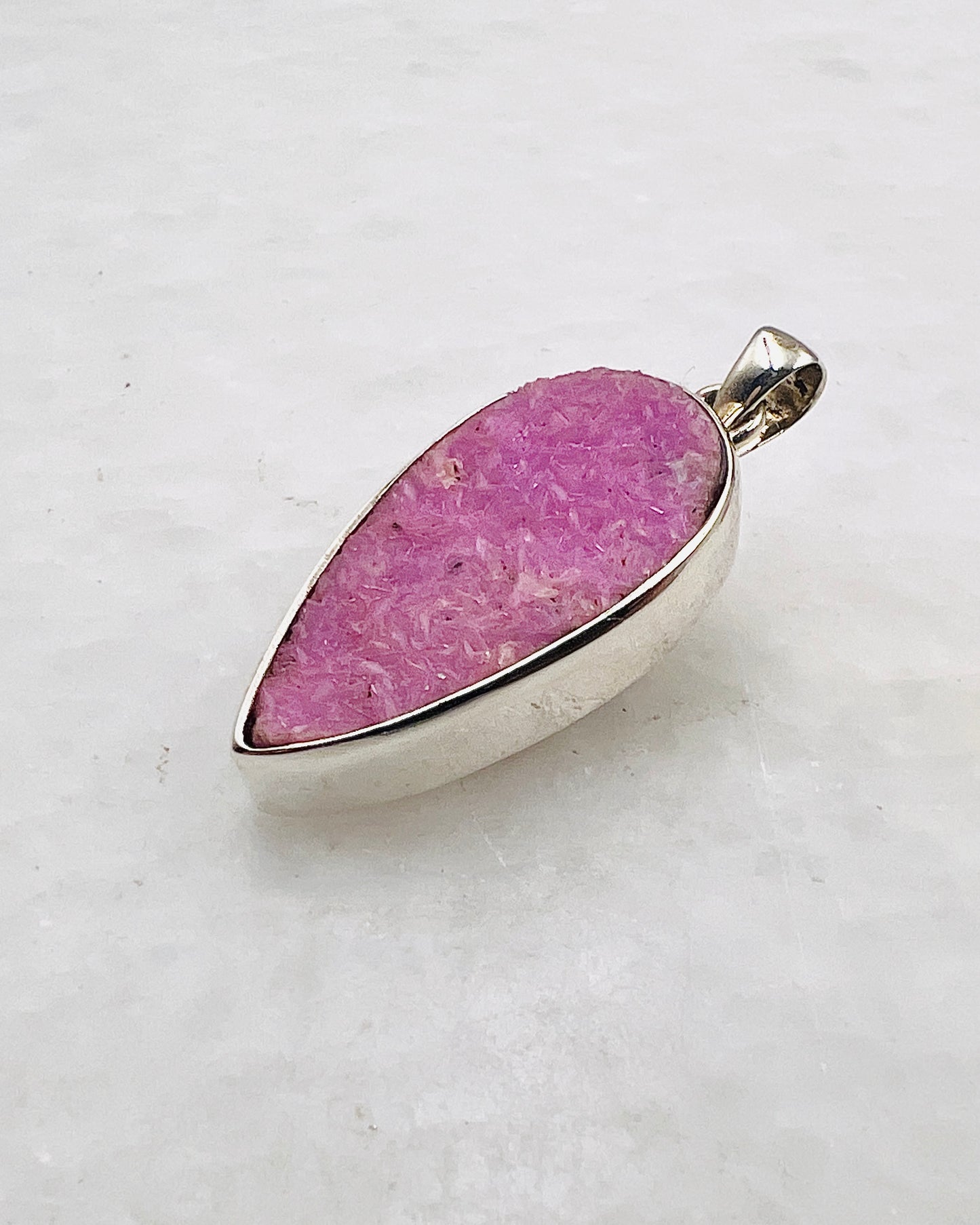 Rosa Kobalt-Druse in 925er Silber