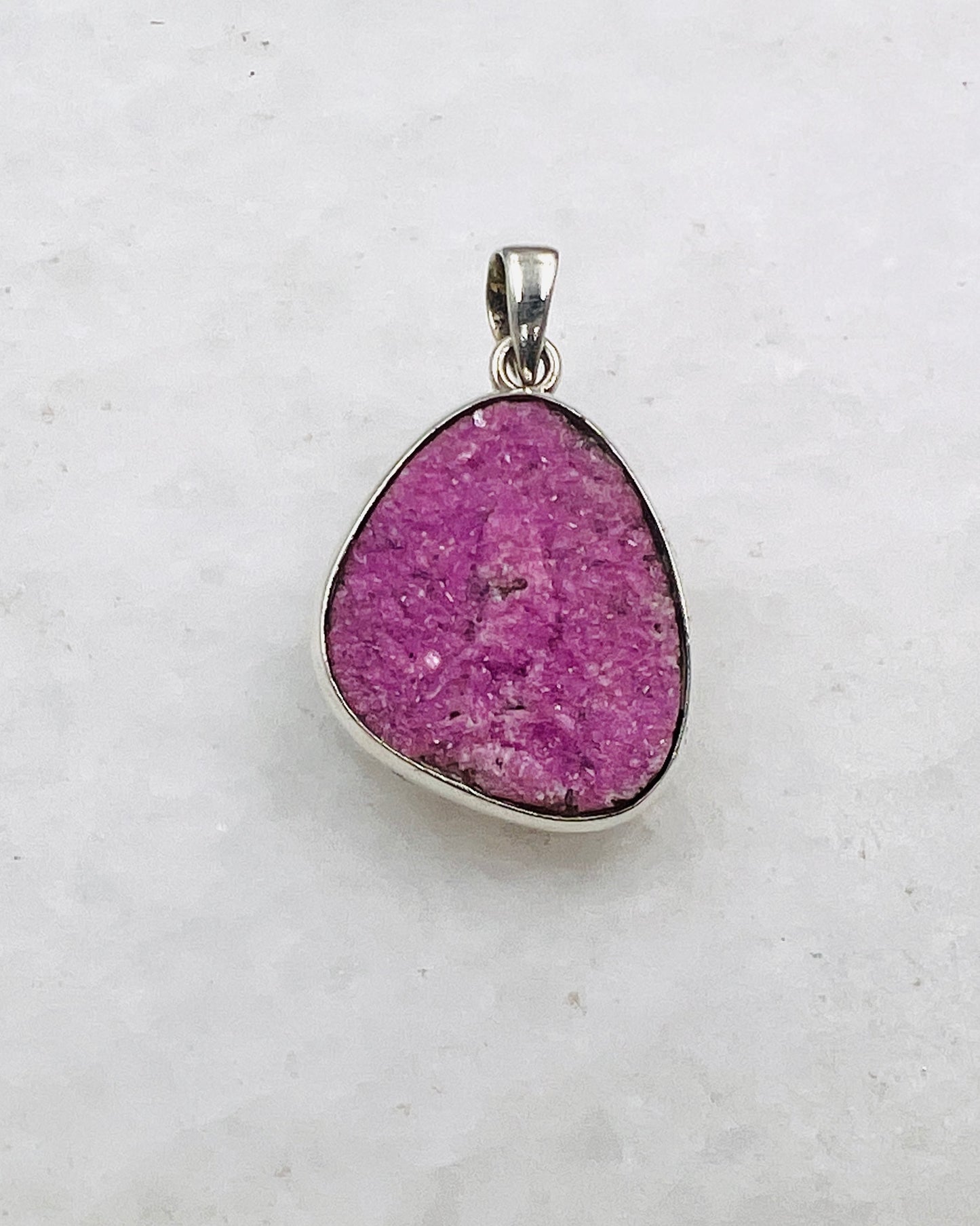 Pink Cobalt Drusy in 0.925 Silver