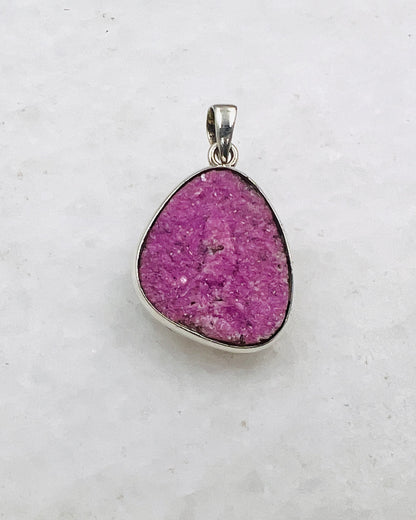 Pink Cobalt Drusy in 0.925 Silver