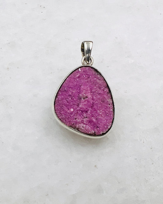 Pink Cobalt Drusy in 0.925 Silver