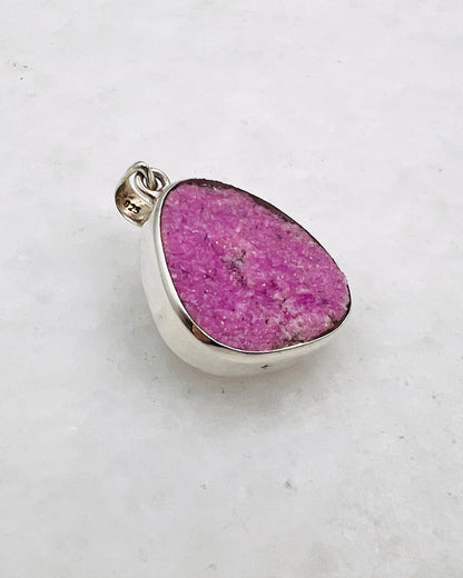 Pink Cobalt Drusy in 0.925 Silver