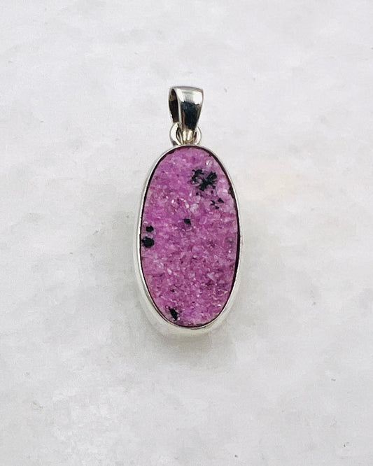 Pink Cobalt Drusy in 0.925 Silver