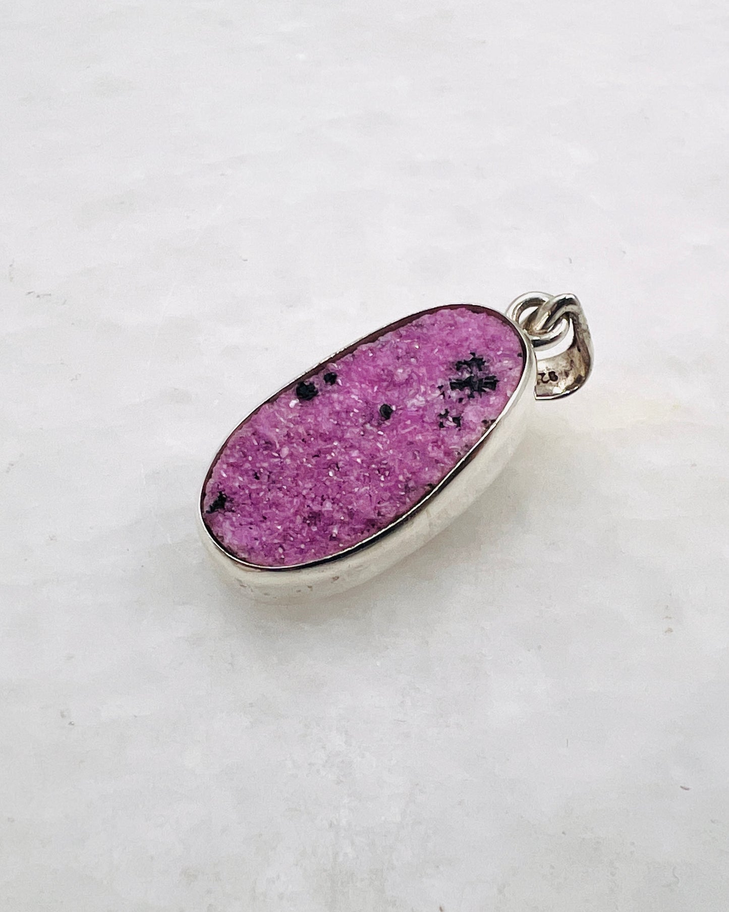 Rosa Kobalt-Druse in 925er Silber