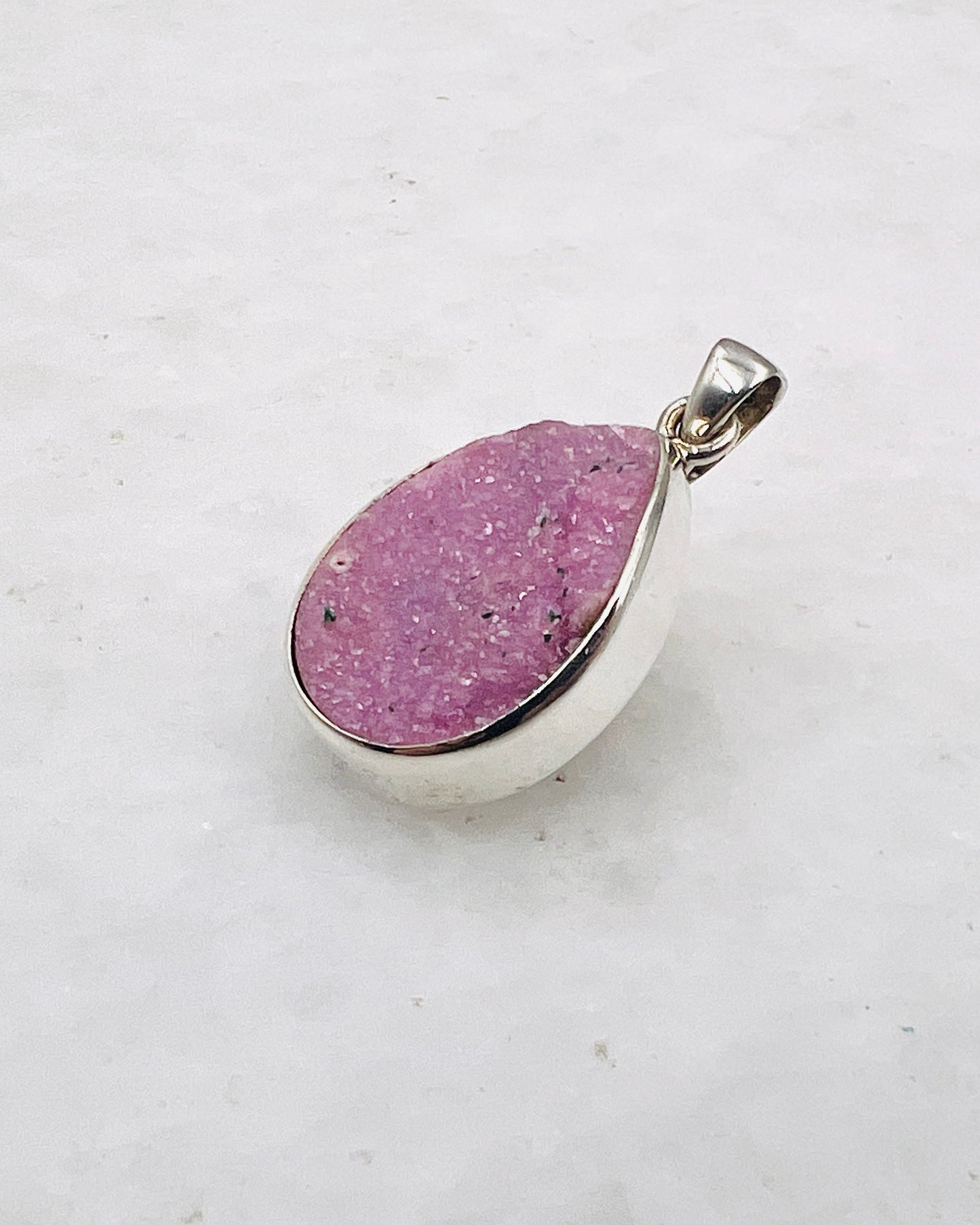 Rosa Kobalt-Druse in 925er Silber