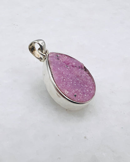 Rosa Kobalt-Druse in 925er Silber