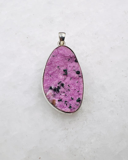 Pink Cobalt Drusy in 0.925 Silver
