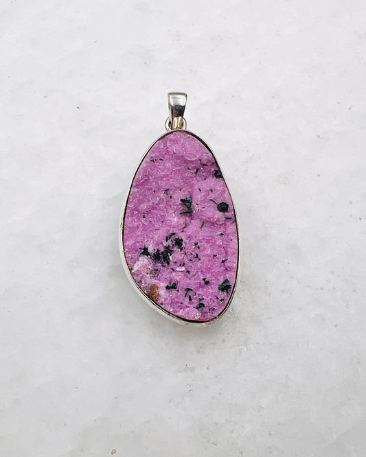 Pink Cobalt Drusy in 0.925 Silver