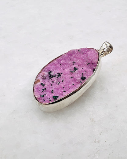 Pink Cobalt Drusy in 0.925 Silver