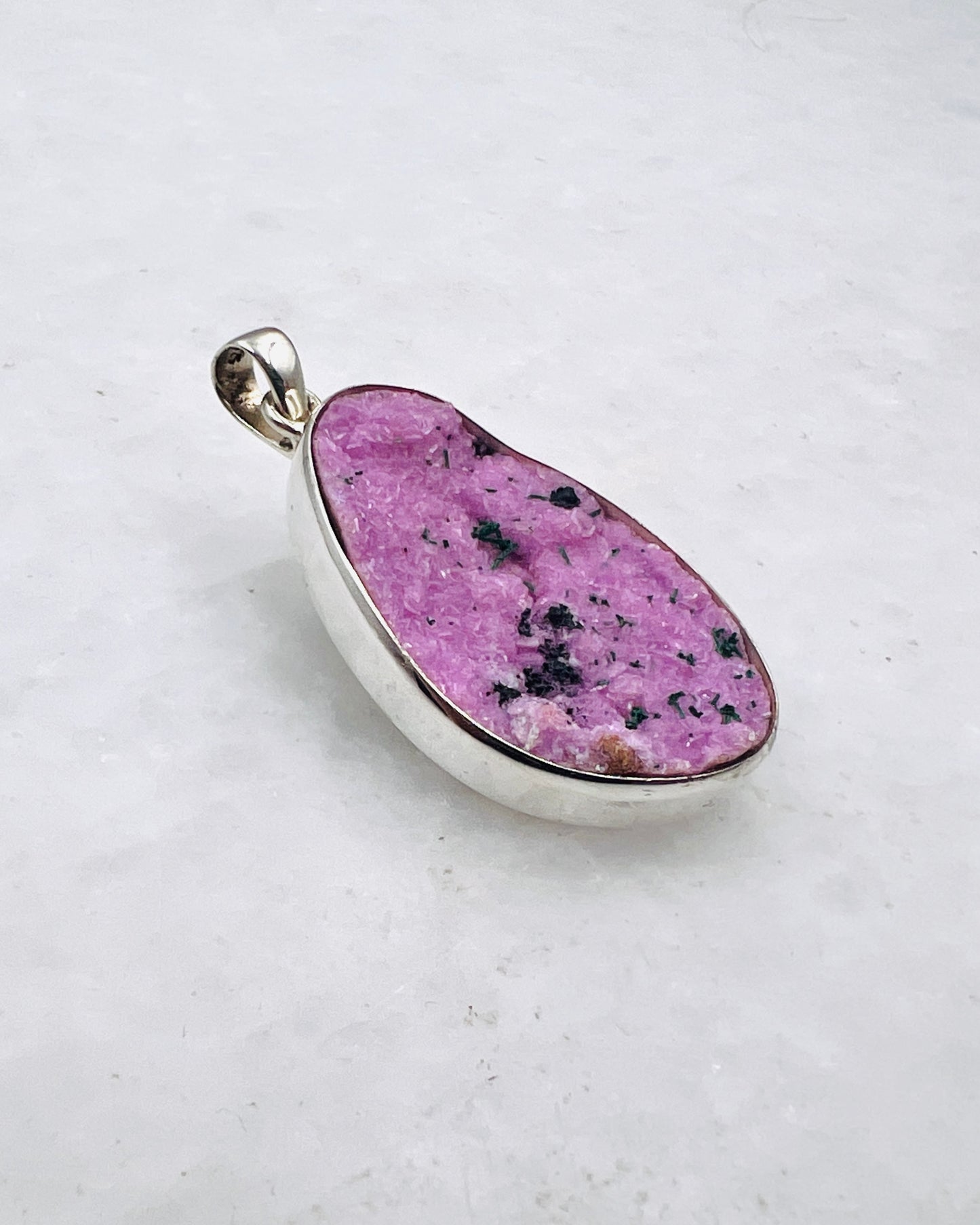 Pink Cobalt Drusy in 0.925 Silver