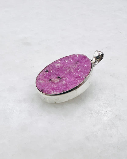 Pink Cobalt Drusy in 0.925 Silver