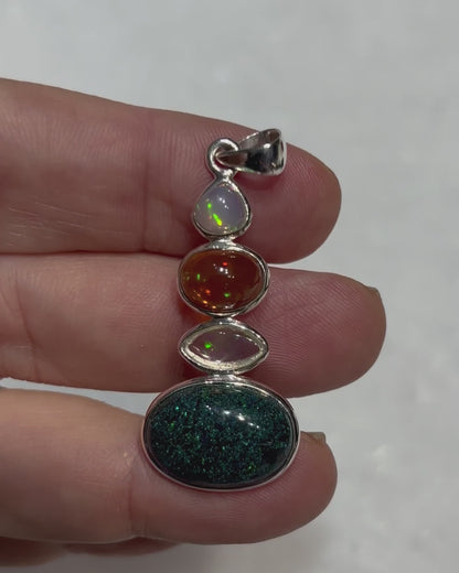 Andamooka Opal with Ethiopian Opals as a Combi Pendant
